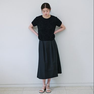 YUPPE COTTON LONG SKIRT_BLACK