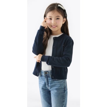 타미힐피거키즈 T42F6WCD350GT1 (폴인텔라운드넥가디건)