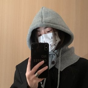 겨울 방한 보온 니트 바라클라바 1+1 후드 넥워머 털 모자 워머