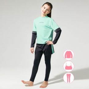 여아동 민트 래쉬가드 워터레깅스 비치반바지 세트 BEG Y601T_P394254538