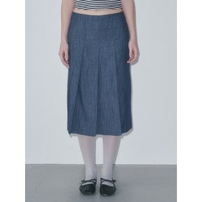 [리퍼브] PLEATS MIDI SKIRT, NAVY