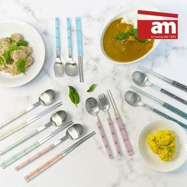 AM 이태리 am 4인 루비노 수저세트 커트러리 세트 숟가락 젓가락 집들이 선물