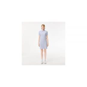 5018735 Lacoste Stretch Cotton Pique Polo Dress - Light Blue