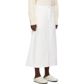 화이트 A라인 데님 맥시 스커트 BARINGO SNW - 1341 White