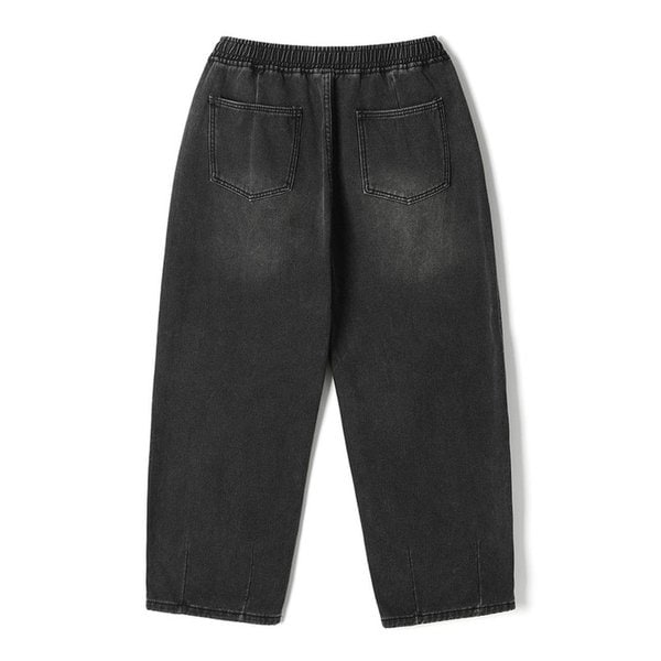 남성 벌룬핏 밴딩 기모 데님 팬츠 (BLACK) (HBCDPA3)