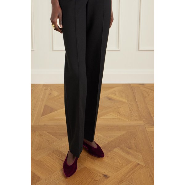 베이드 벨벳 발레리나 플랫 슈즈 46376663162981154