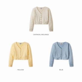 후아유 여성 V넥 크롭 가디건/  V-NECK BUTTON CROP CARDIGAN_A WHCKE2381F