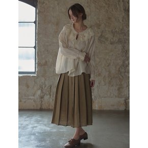 Wrinkle Linen Long Skirt