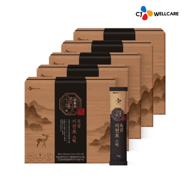 [CJ공식] 한뿌리흑삼지천보스틱(10g*30포) 5박스