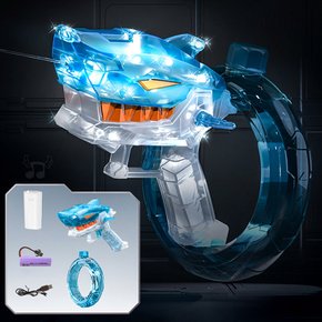 LED 투명 상어 링 손목 원형 충전식 대용량 전동 물총 고압 연속 저격 워터건 페스티벌 물놀이밤