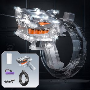 LED 투명 상어 링 손목 원형 충전식 대용량 전동 물총 고압 연속 저격 워터건 페스티벌 물놀이밤
