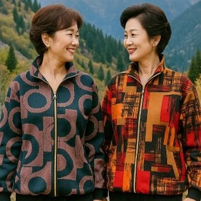 화사핏 중년여성 기모 점퍼 따뜻한 데일리 자켓