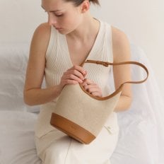 Mini around hobo bag Jute Creamy tan