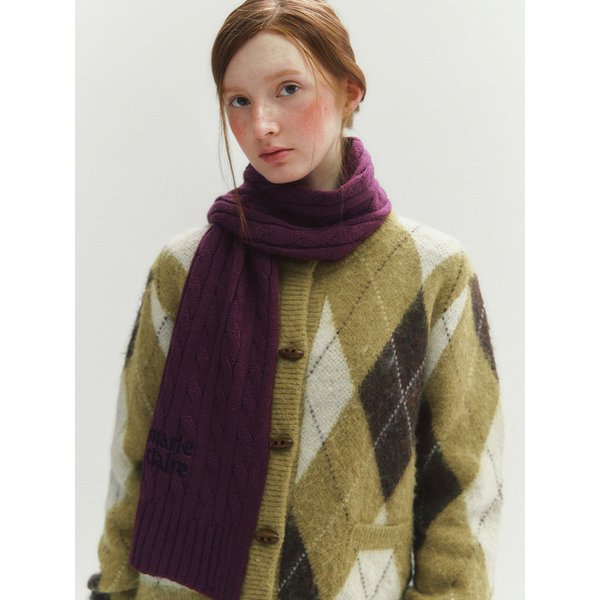 마리 케이블 울 니트 머플러(MAFDSC01MVI)