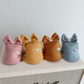 개달당 봉봉 골덴 리본 고양이 강아지 겨울 선캡 4colors.개달당