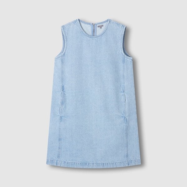 여 데님 민소매 원피스 J136201073052