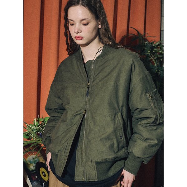 MA-1 오버 절개 자켓 카키