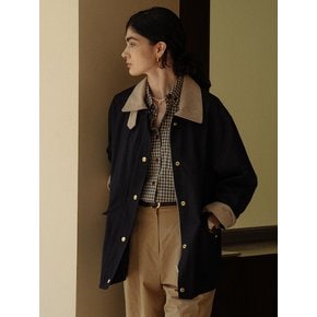 Coloring collar point utility jacket(Dark navy)