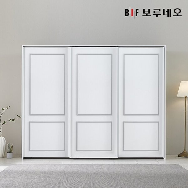 쥬피터 E0 웨인스코팅 슬라이딩 키큰 옷장 2400 행거형(3도어)