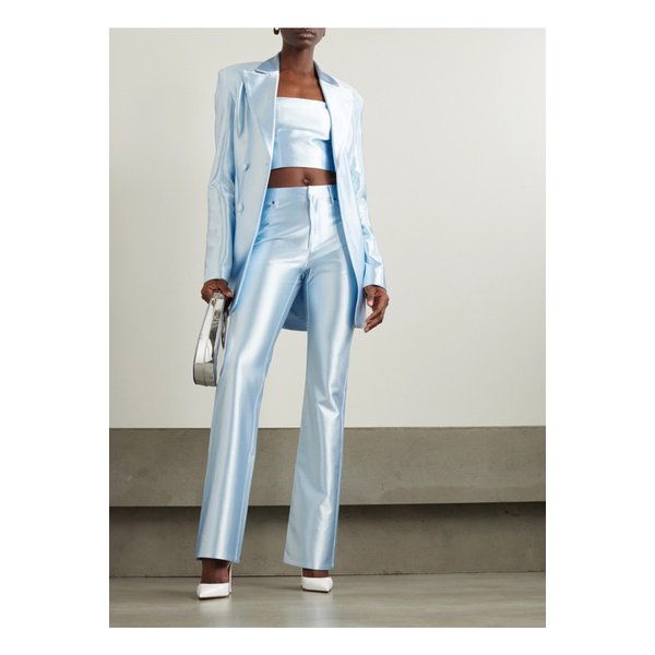 로테이트 바이 비르거 크리스텐슨 크롭 스트레치 새틴 방도 탑 블루 1647597331917107