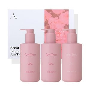 에이엠트리 Amtree Signature 퍼퓸 바디케어 선물세트 꽃 플로라향 (워시300mlx2p+로션300mlx1p)