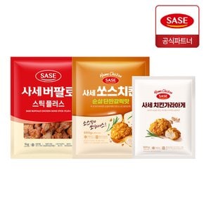 사세 스틱 플러스 1kg+순살 단짠갈릭맛 590g+치킨 가라아게 500g