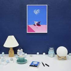 TEXTURED POSTER Heart cloud, Pink shadow, 송형노