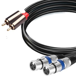 AZNABLE XLR RCA 변환 케이블 마이크 캐논 케이블 (암, 1.5m)