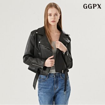 GGPX 정상가:149,000원  더블 카라 허리 스트랩 라이더 자켓 (GOAJK002D)