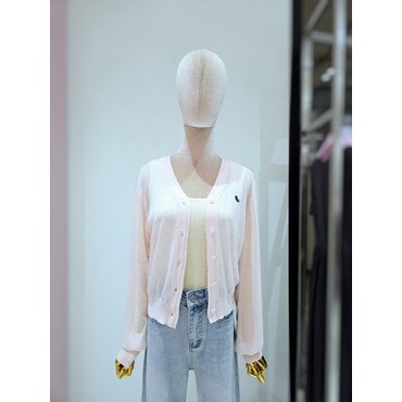 르샵 하트 자수 브이넥  긴팔 니트 카디건(L2F35KCD060)