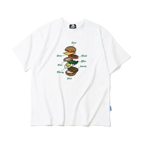 HAMBURGER RECIPE GRAPHIC 티셔츠 - 화이트