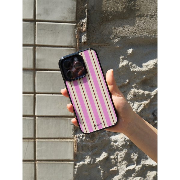 [Magsafe]Glossy Black Bumper Case _line pink