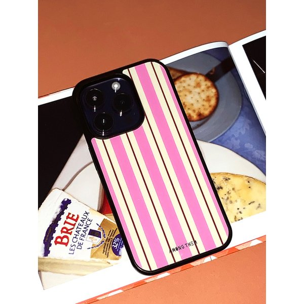 [Magsafe]Glossy Black Bumper Case _line pink