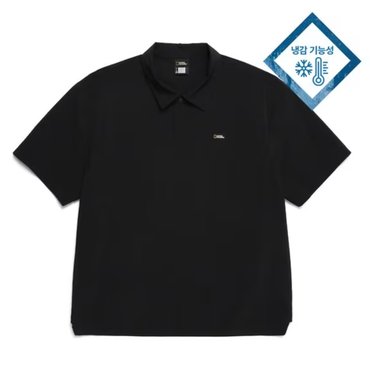 내셔널지오그래픽 N242UTS063 아델리 경량 우븐 반팔 카라 티셔츠 CARBON BLACK