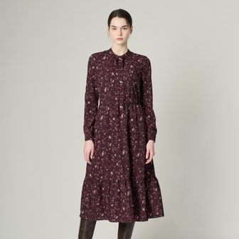 올앤썬드리 [여주점] 올앤선드리 타이넥 프린트 플레어 원피스 A4W9O602