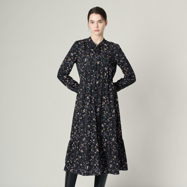 [여주점] 올앤선드리 타이넥 프린트 플레어 원피스 A4W9O602