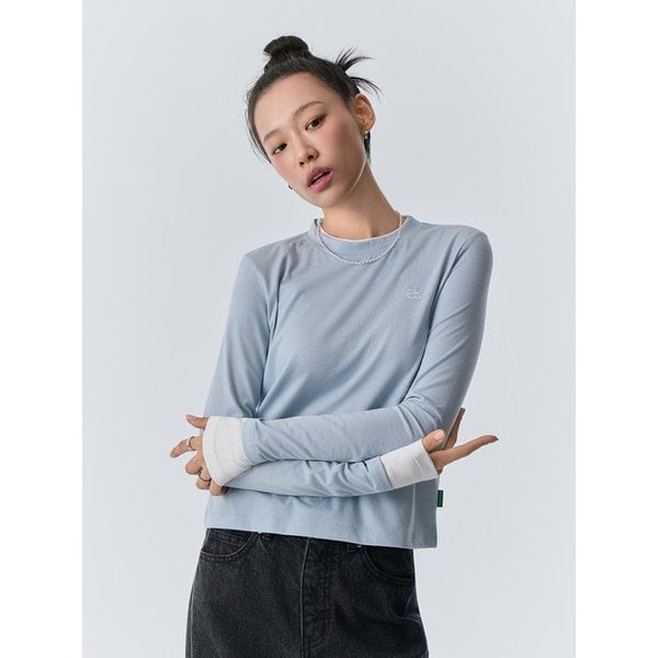 레이어드 긴팔 티셔츠 (Sky Blue)