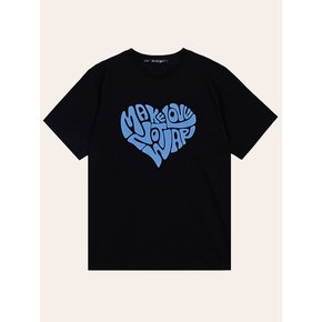 Heart Printing T-shirt [Black]