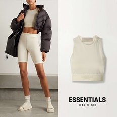 ESSENTIALS 에센셜 스트레치 크림 코튼 저지 스포츠 브라