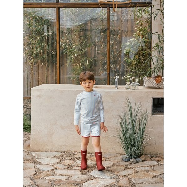 체리 스트라이프 래쉬가드 수모세트