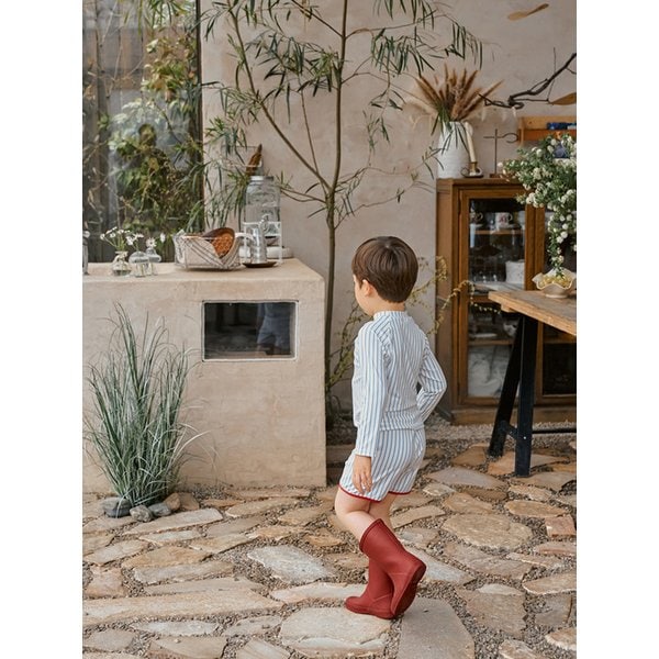 체리 스트라이프 래쉬가드 수모세트