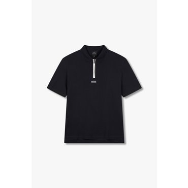ARMANI EXCHANGE AX 남성 쿼터 지퍼 넥 피케 폴로 셔츠- 다크 네이비(A415131004)