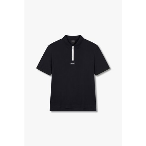 ARMANI EXCHANGE AX 남성 쿼터 지퍼 넥 피케 폴로 셔츠- 다크 네이비(A415131004)