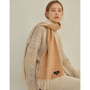 [24FW][Cashmere100%] 아이보리 컬러배색 캐시미어 머플러 HIMU4F711I2