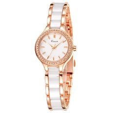 KIMIO K6121 watch for women 손목 시계 여성 여성 간단한 시계 화이트 세라믹 로즈 골드 시계