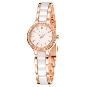 KIMIO K6121 watch for women 손목 시계 여성 여성 간단한 시계 화이트 세라믹 로즈 골드 시계