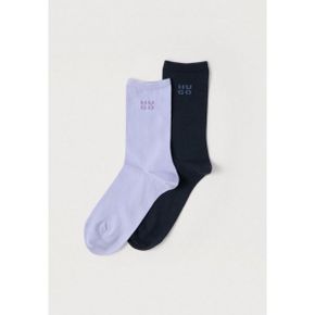 휴고 로고 2팩 - 양말 밝은 보라색/검은색 7736716