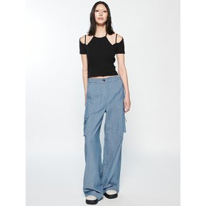 WAISTBAND POCKET PANTS_BLUE