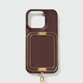 Phone Case with Leather Strap - Burgundy