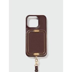 Phone Case with Leather Strap - Burgundy